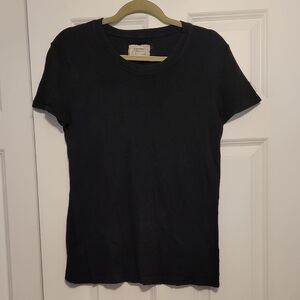 Current/Elliott Black Fitted Crew Neck Tee